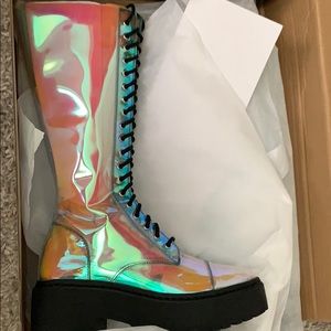 Iridescent boots- size 7, Dolls Kill, Current Mood